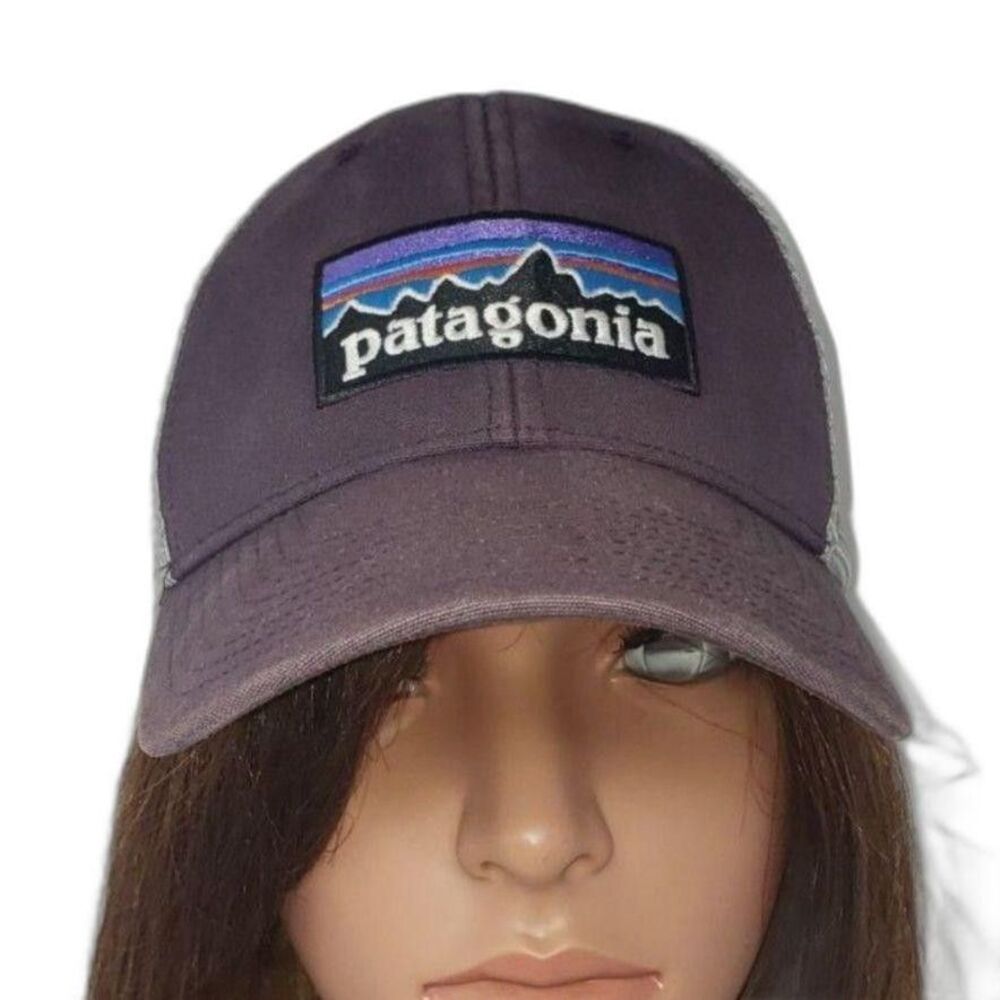 Patagonia Hat Cap Snap Back Purple Gray Mesh Trucker Logo Outdoor Mens One Size